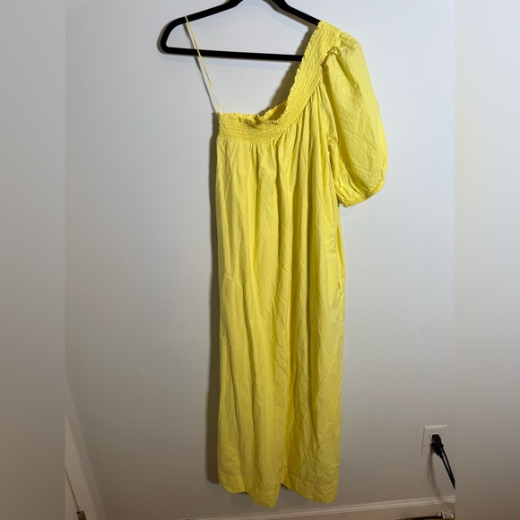 Anthropologie Maeve Yellow One Shoulder Maxi Dress Cottagecore Resort M - Picture 3 of 8